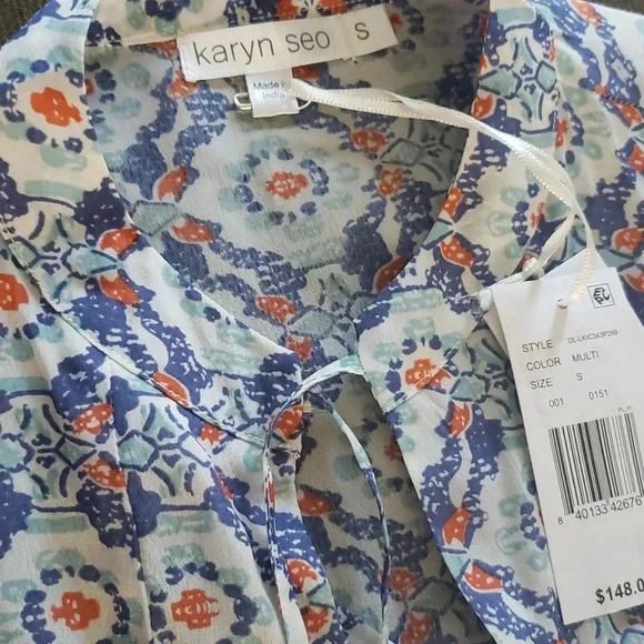 Boho Festival Paisley Retro Babydoll Bell Sleeves Mini Oversized - Picture 8 of 8